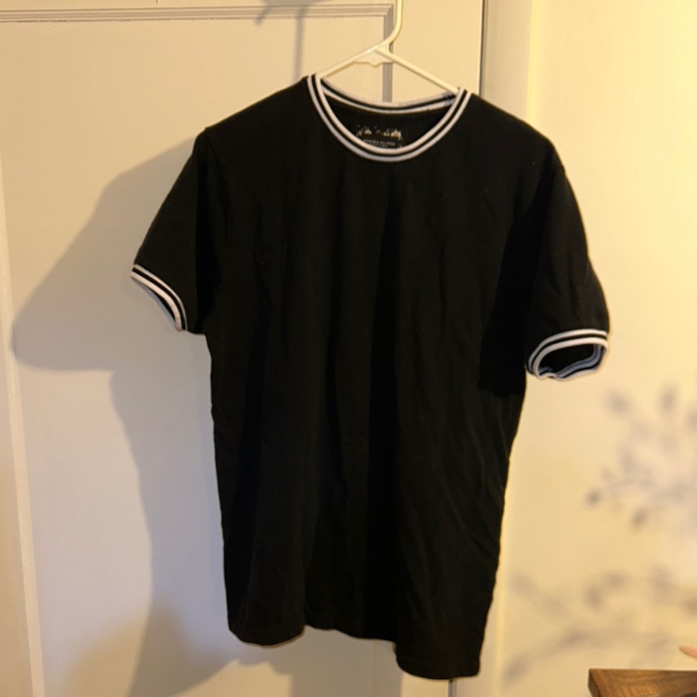 Black T-Shirt with White Trim